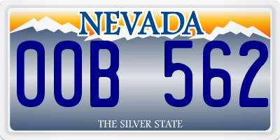NV license plate 00B562
