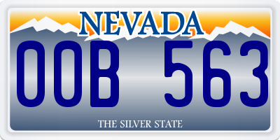 NV license plate 00B563