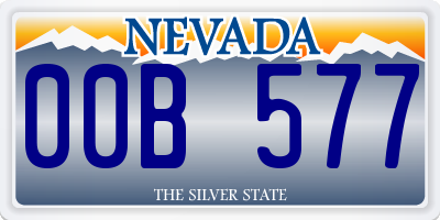 NV license plate 00B577
