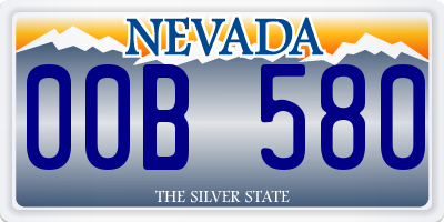 NV license plate 00B580