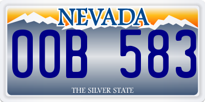 NV license plate 00B583