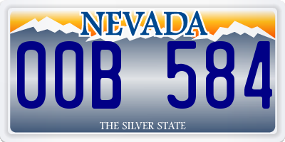 NV license plate 00B584