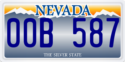 NV license plate 00B587
