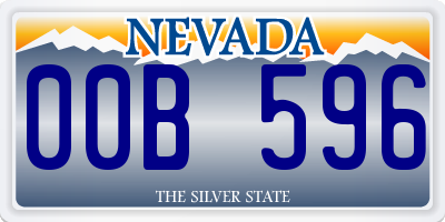 NV license plate 00B596