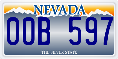 NV license plate 00B597