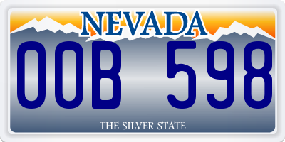 NV license plate 00B598