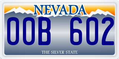 NV license plate 00B602