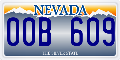 NV license plate 00B609