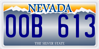 NV license plate 00B613