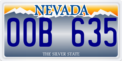 NV license plate 00B635