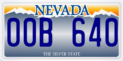 NV license plate 00B640