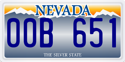NV license plate 00B651