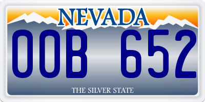NV license plate 00B652