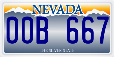 NV license plate 00B667
