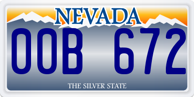 NV license plate 00B672