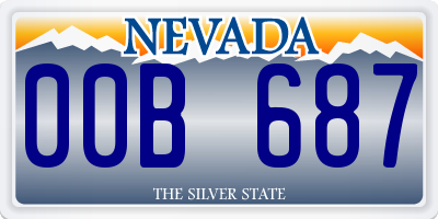 NV license plate 00B687