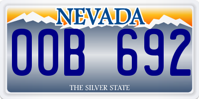 NV license plate 00B692