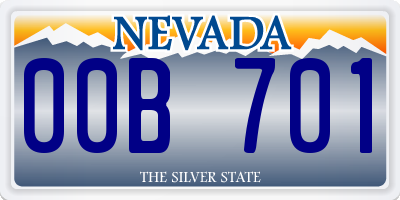 NV license plate 00B701
