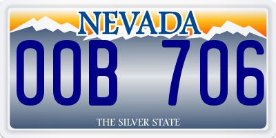 NV license plate 00B706