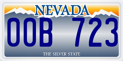 NV license plate 00B723