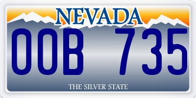 NV license plate 00B735