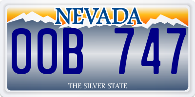 NV license plate 00B747