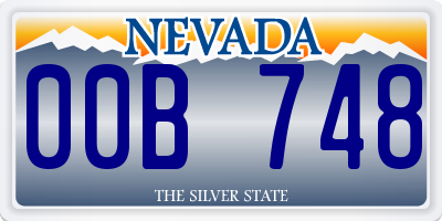 NV license plate 00B748