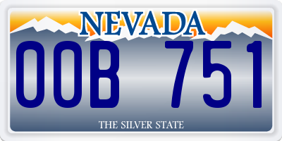 NV license plate 00B751