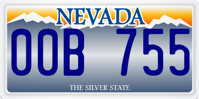 NV license plate 00B755