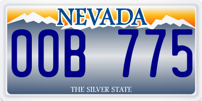 NV license plate 00B775