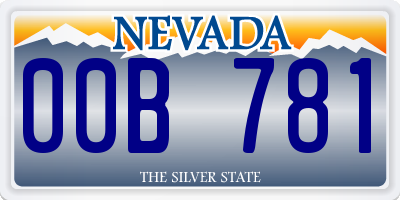 NV license plate 00B781