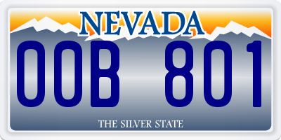 NV license plate 00B801