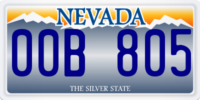 NV license plate 00B805
