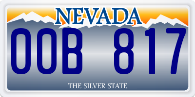 NV license plate 00B817