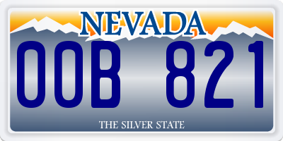 NV license plate 00B821