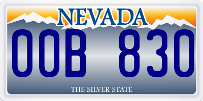 NV license plate 00B830