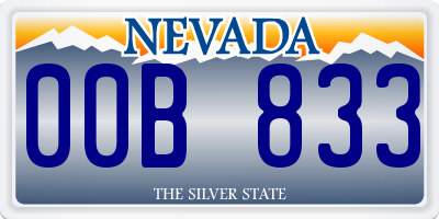 NV license plate 00B833