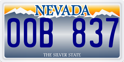 NV license plate 00B837