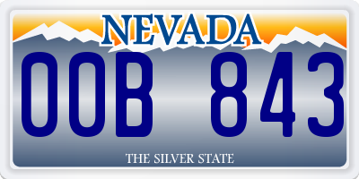 NV license plate 00B843