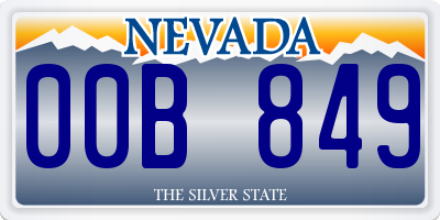 NV license plate 00B849