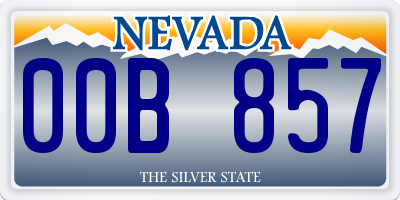 NV license plate 00B857