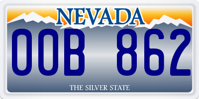 NV license plate 00B862