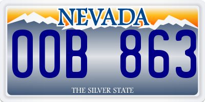 NV license plate 00B863