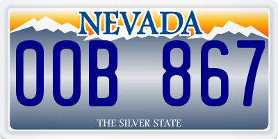 NV license plate 00B867