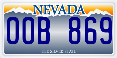NV license plate 00B869