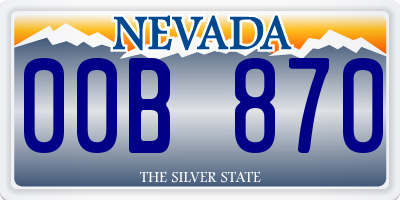 NV license plate 00B870