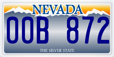 NV license plate 00B872