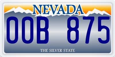 NV license plate 00B875
