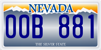 NV license plate 00B881