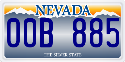 NV license plate 00B885